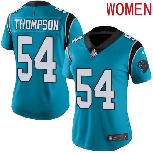 2019 Women Carolina Panthers #54 Thompson blue Nike Vapor Untouchable Limited NFL Jersey